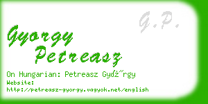 gyorgy petreasz business card